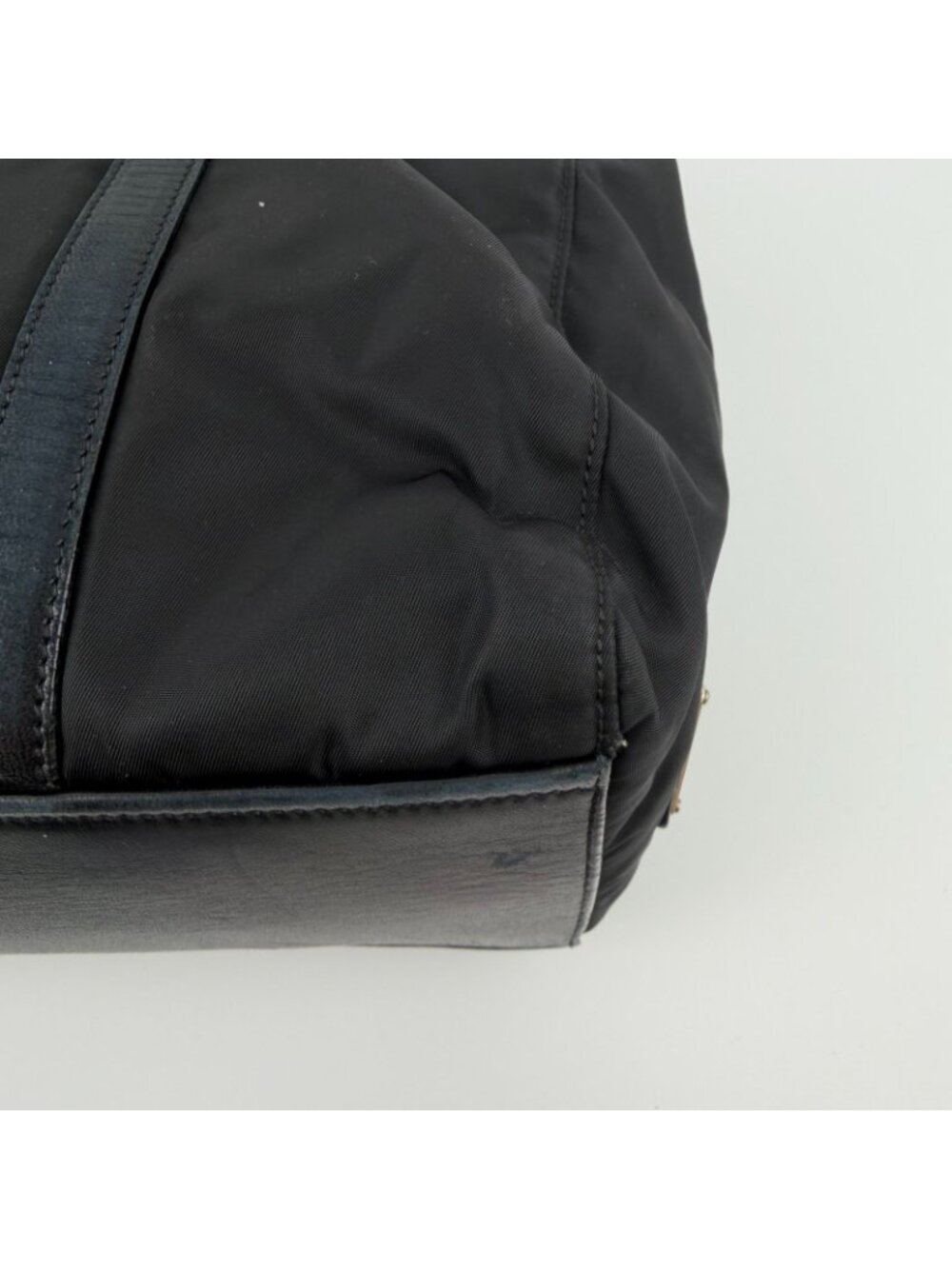 Prada Pocono Tote Black Nylon Leather Vintage - Picture 11 of 15